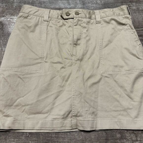 Lands End Khaki Mini Skirt Size 10 - Picture 3 of 8